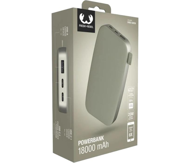 Fresh N Rebel Power Bank 18000 mAh PD Dried Green - 1103363 - zdjęcie 4